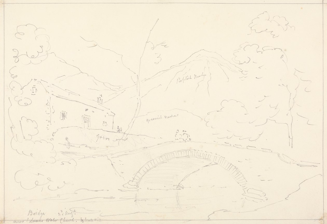 Híd a Loweswater templom mellett Scale Hillben, augusztus 2 alkotó: Capt. Thomas Hastings