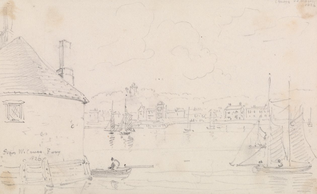Cowes, a West Cowes-kompról, 1826. március 22 alkotó: Capt. Thomas Hastings