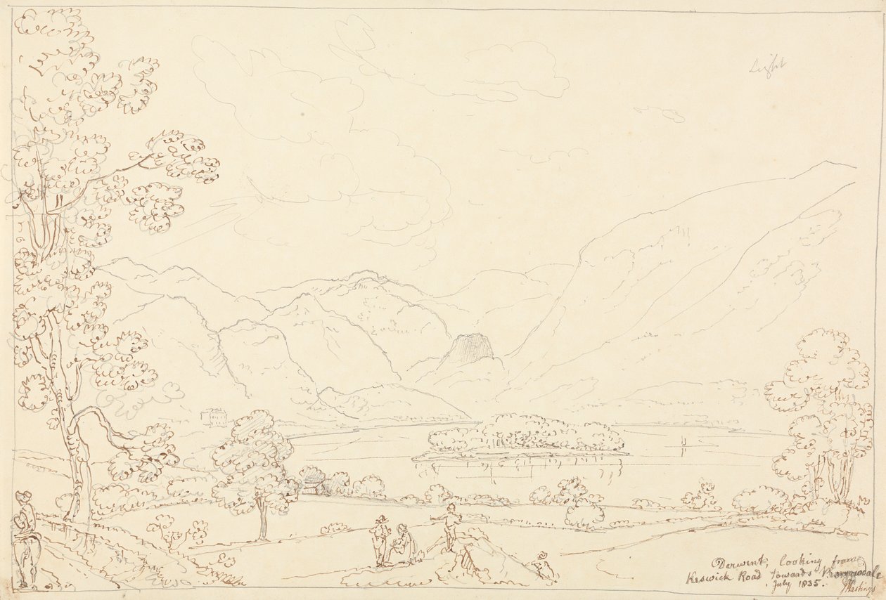 Derwent Borrowdale felé tekintve, 1835. július alkotó: Capt. Thomas Hastings