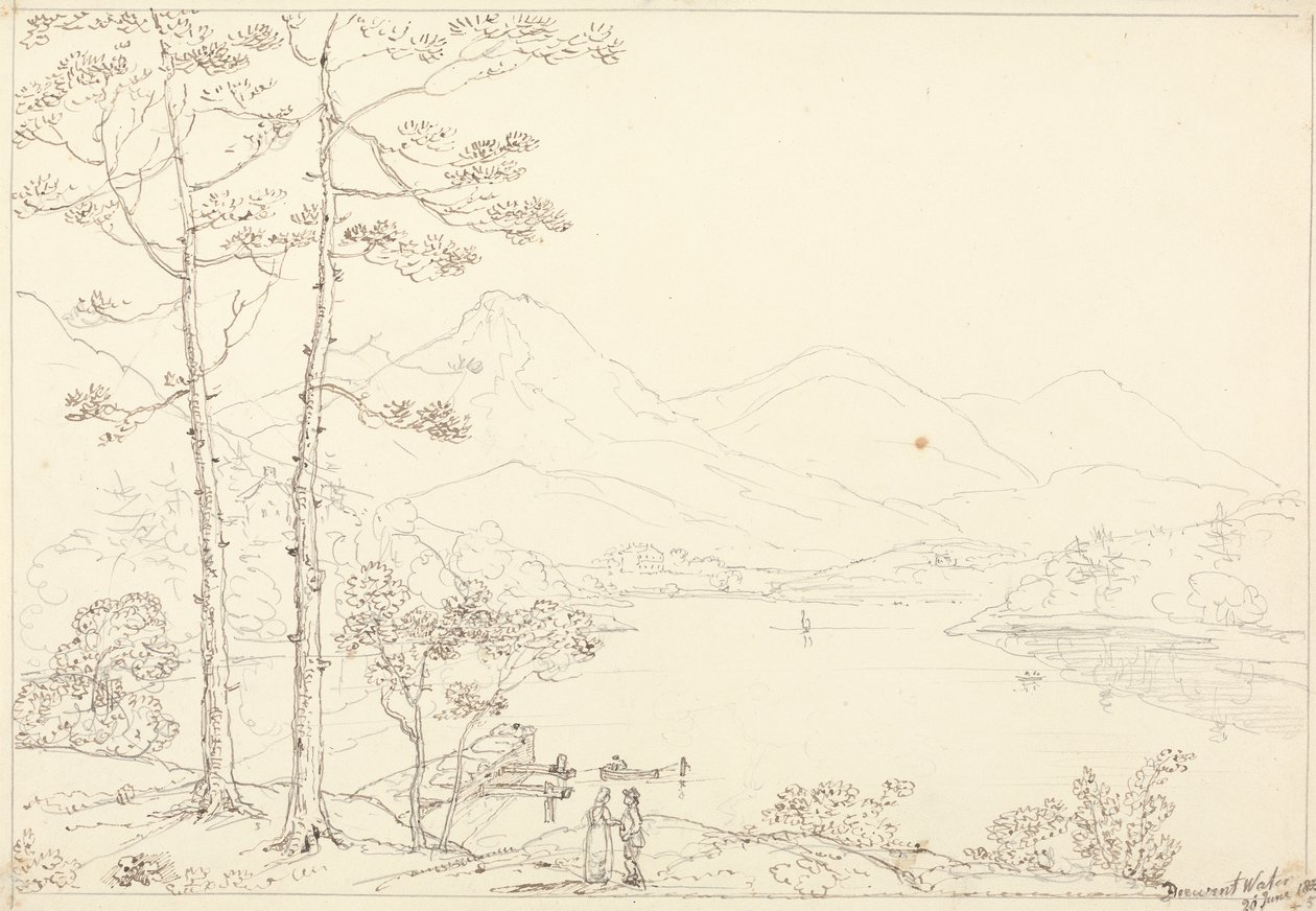 Derwent Water, 1835. június 20 alkotó: Capt. Thomas Hastings