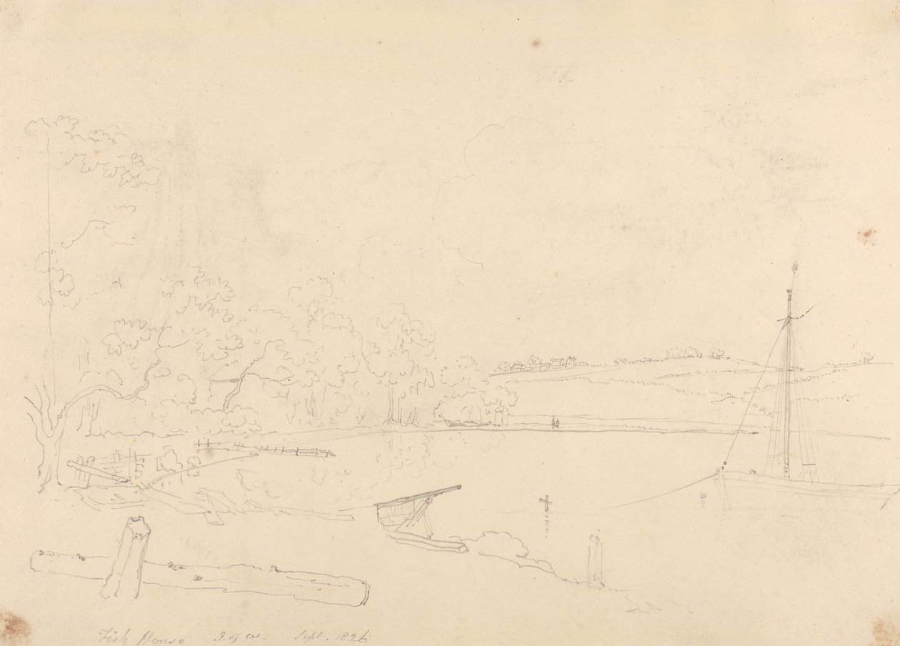 Fish House, Wight-sziget, 1826. szeptember alkotó: Capt. Thomas Hastings
