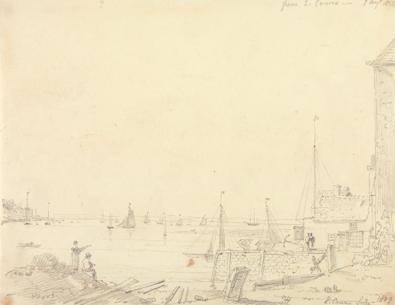 East Cowes-ból, 1826. augusztus 7 alkotó: Capt. Thomas Hastings