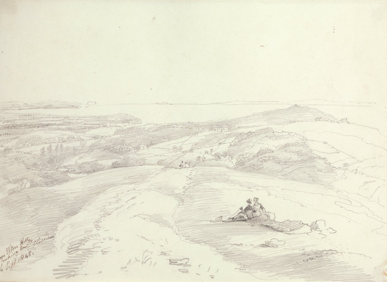 Elton Hillsből Clevedon felé nézve, 1845. szeptember 6 alkotó: Capt. Thomas Hastings