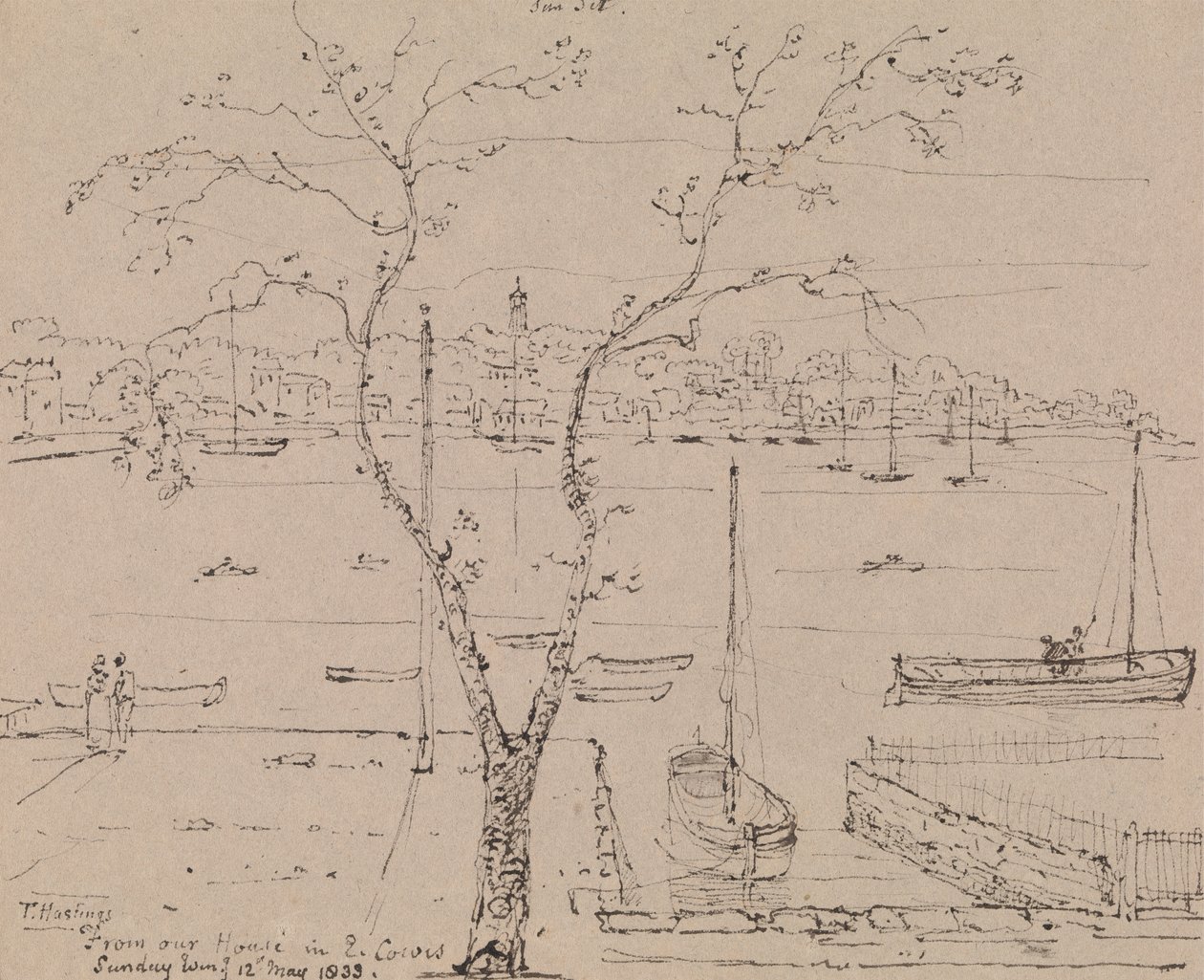 East Cowes-i házunkból, vasárnap este, 1833. május 12 alkotó: Capt. Thomas Hastings