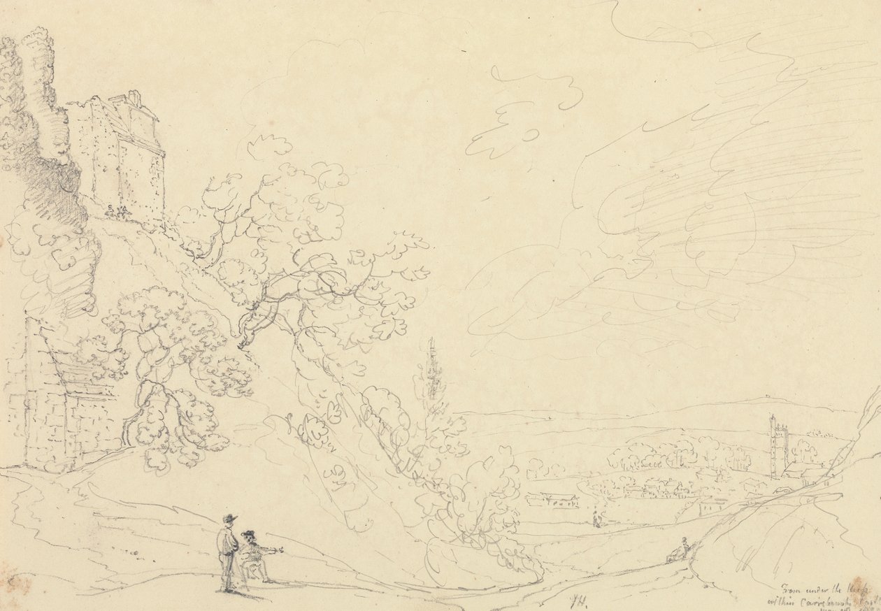A Carisbrooke kastélyon belüli vár alól, 1829. május 18 alkotó: Capt. Thomas Hastings
