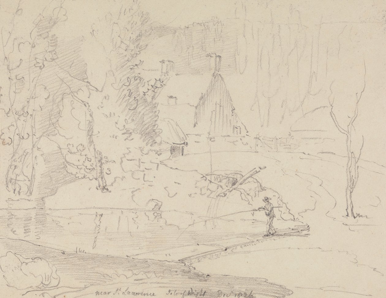 Saint Lawrence közelében, Wight-szigeten, 1826 decemberében alkotó: Capt. Thomas Hastings