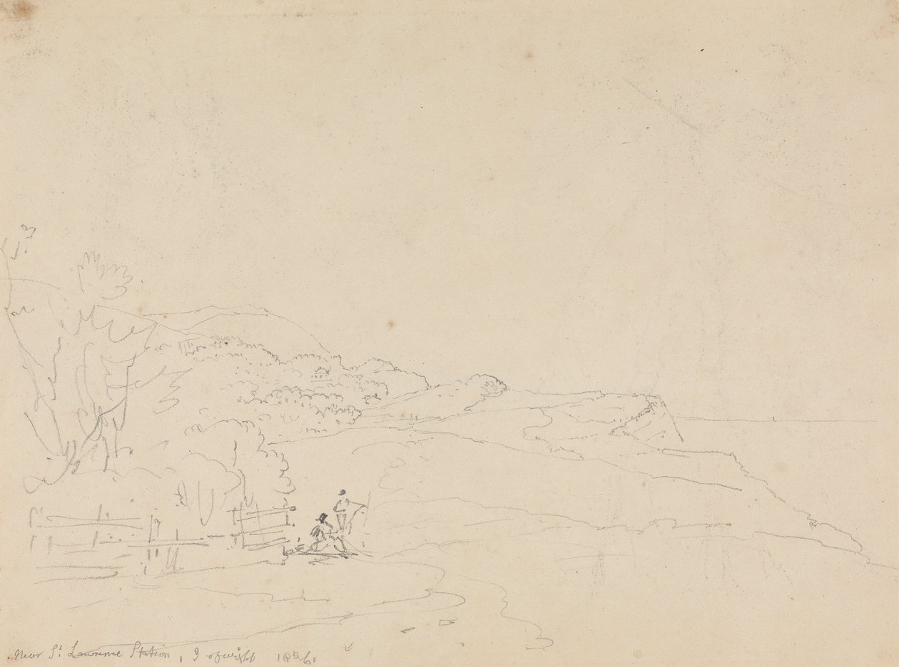 A Saint Lawrence állomás közelében, Wight-szigeten alkotó: Capt. Thomas Hastings