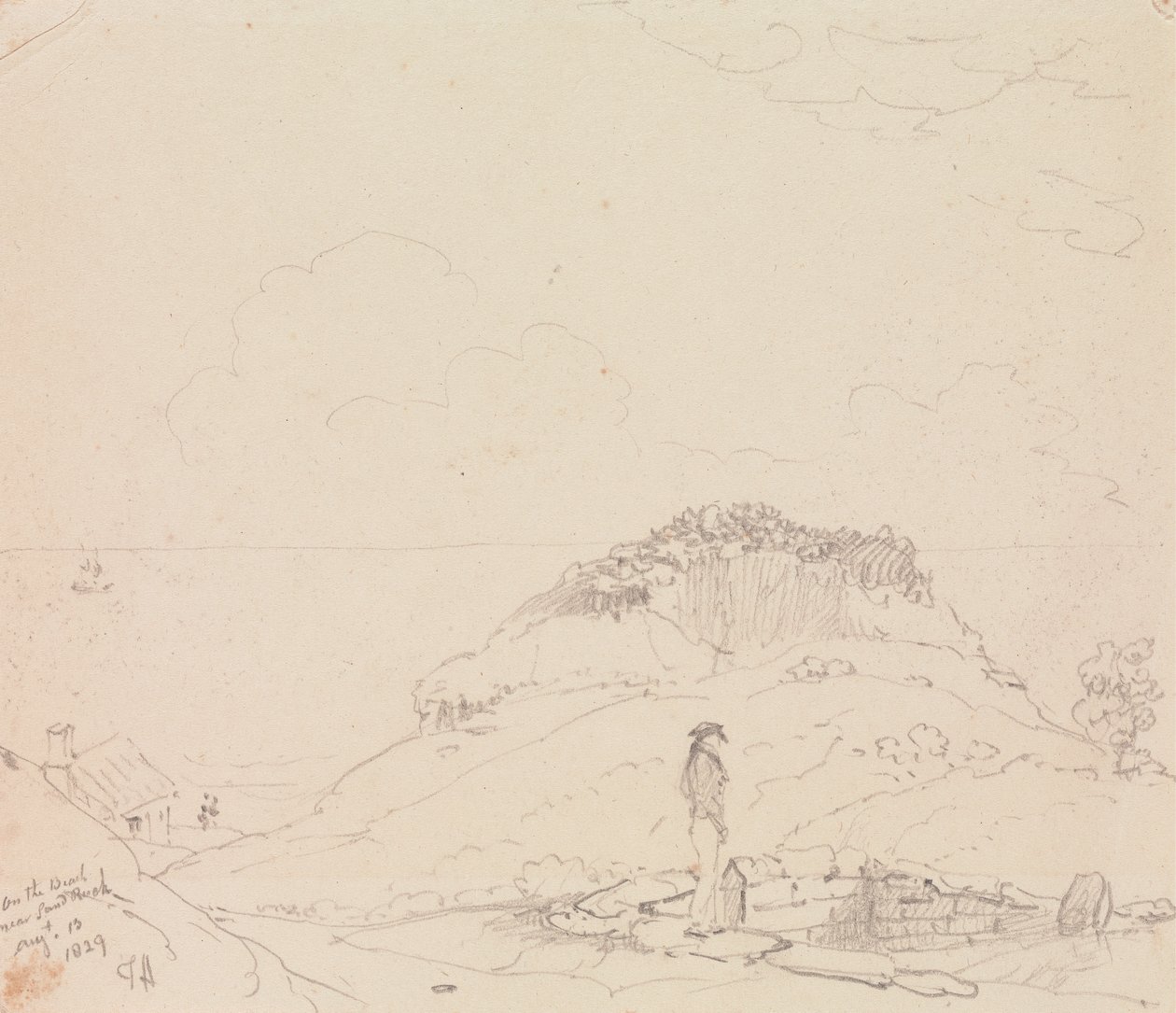 A Sandrock melletti tengerparton, 1829. augusztus 13 alkotó: Capt. Thomas Hastings