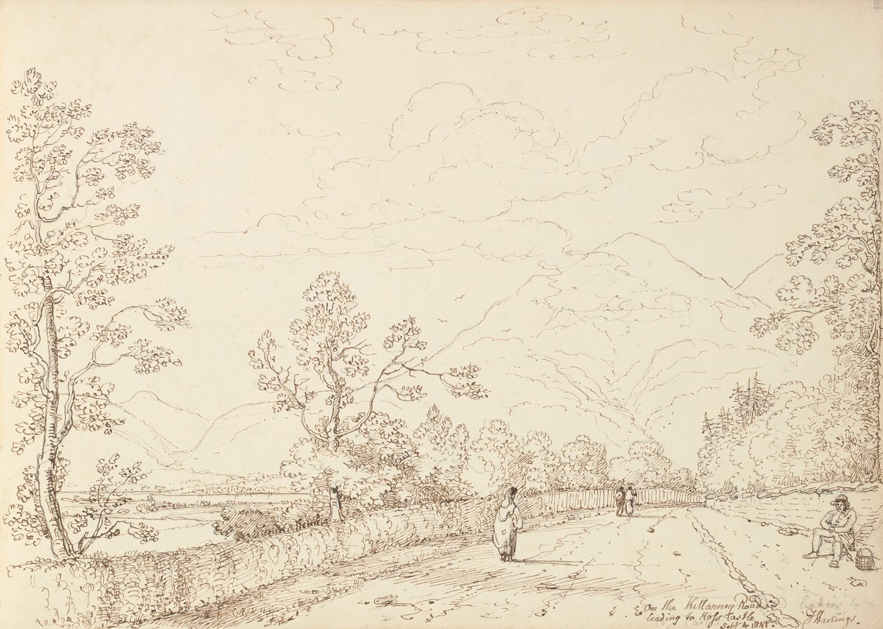 A Ross kastélyhoz vezető Killarney úton, 1841. szeptember 4 alkotó: Capt. Thomas Hastings