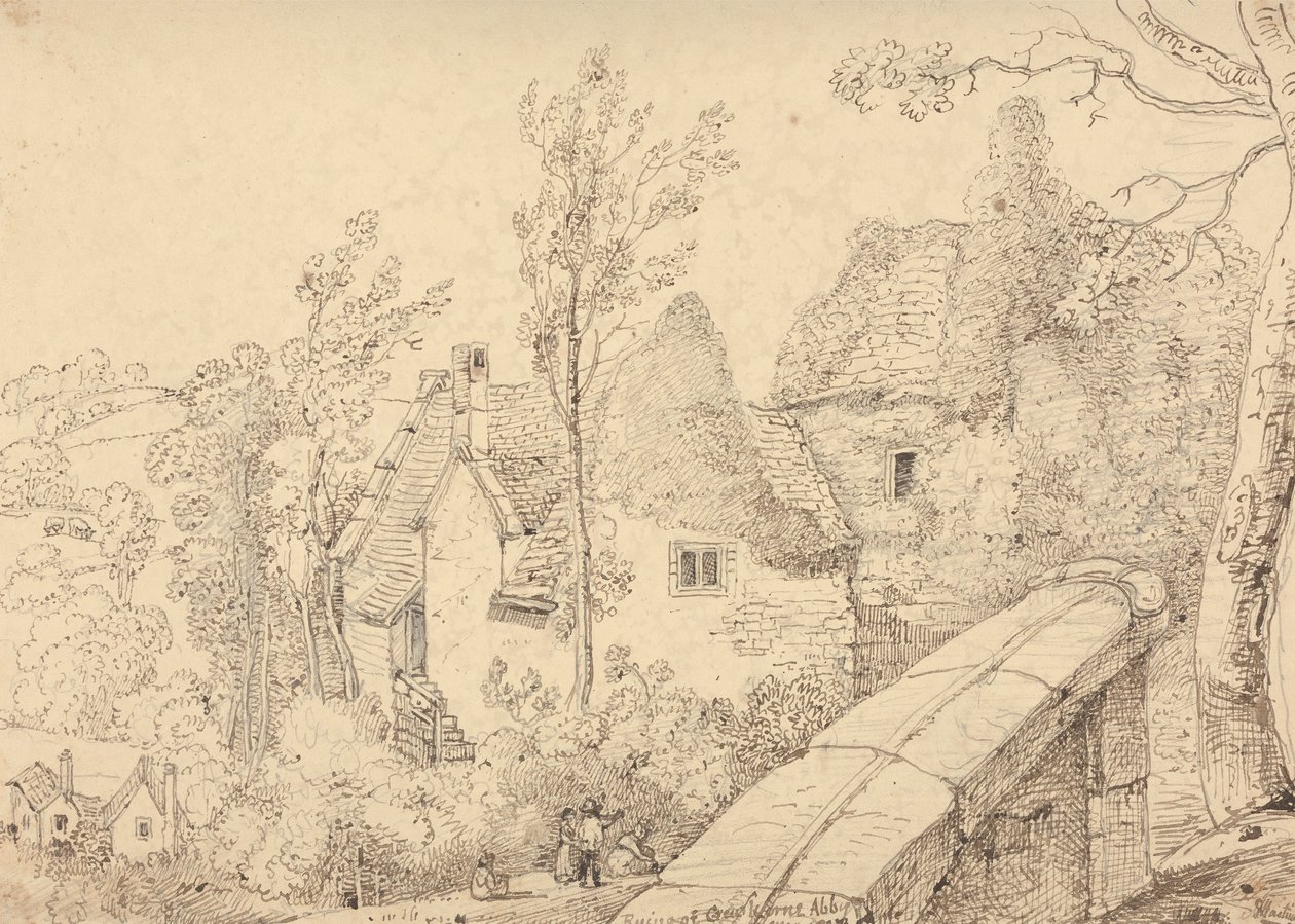 A crewkerne-i apátság romjai, 1833. május alkotó: Capt. Thomas Hastings