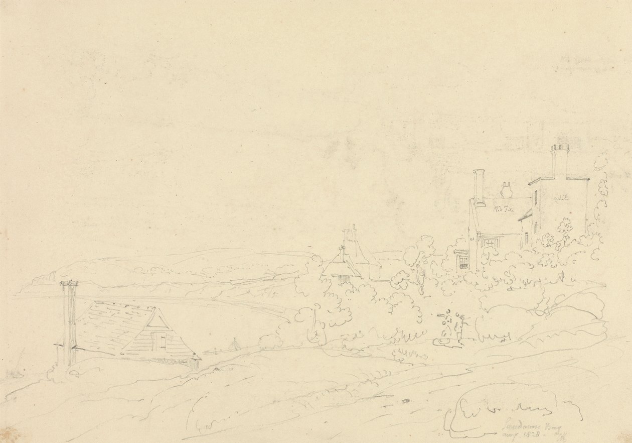 Sandown Bay, Wight-sziget, 1828. augusztus alkotó: Capt. Thomas Hastings