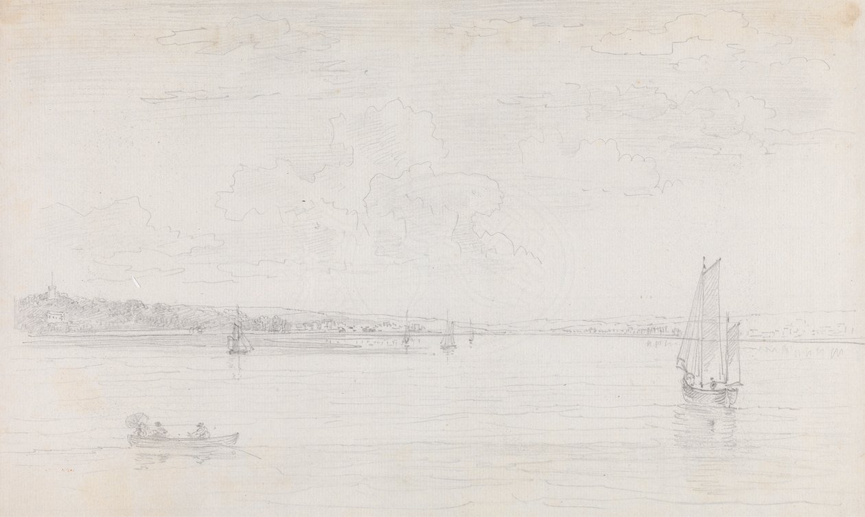 Vázlat Cowesról, Wight-szigetről, a Solentből alkotó: Capt. Thomas Hastings