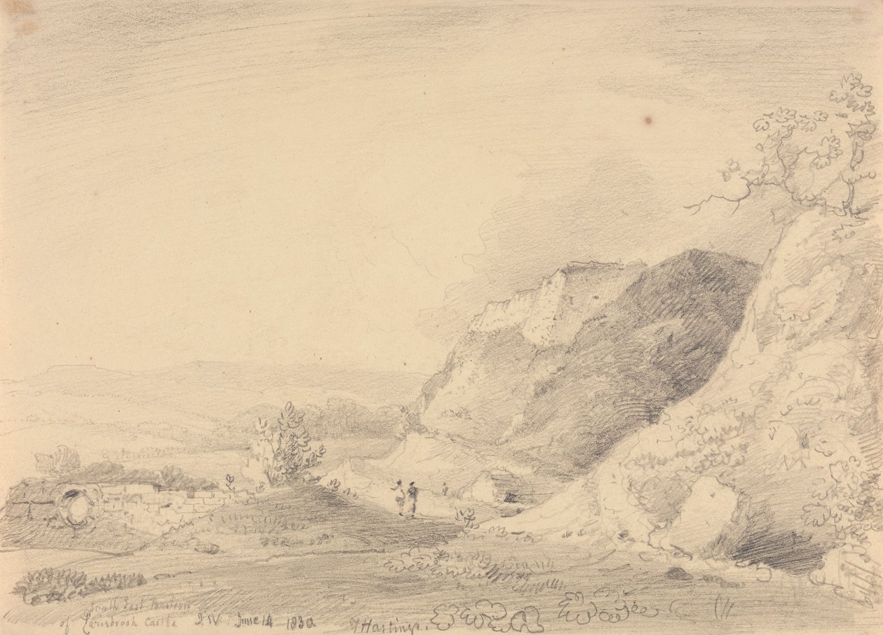 A Carisbrooke kastély délkeleti bástyája, 1830. június 14 alkotó: Capt. Thomas Hastings