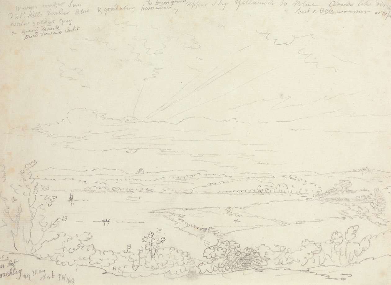 Naplemente, Beachley, 1846. május 29 alkotó: Capt. Thomas Hastings