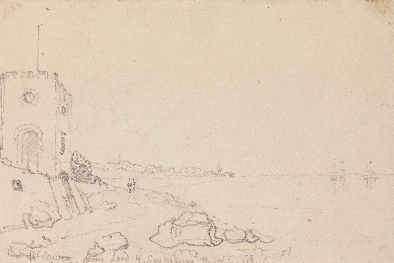 West Cowes Lord Henry Seymour fürdőházából, 1825. október alkotó: Capt. Thomas Hastings