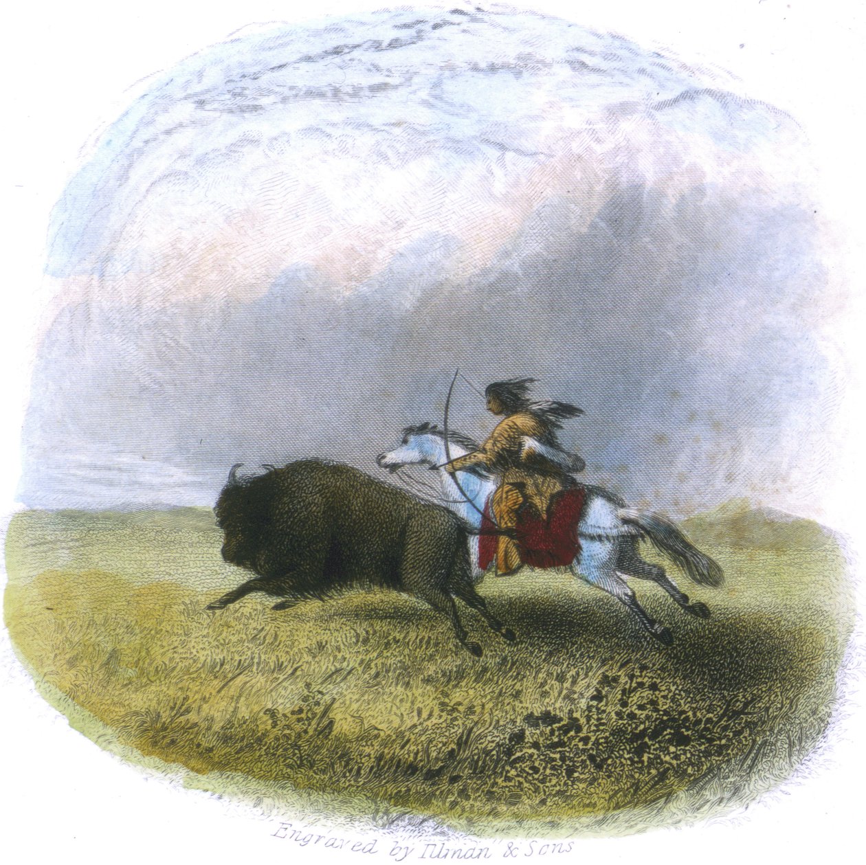 Bivalyvadászat, Tilman und Sons metszete, 1853 alkotó: Captain Seth Eastman