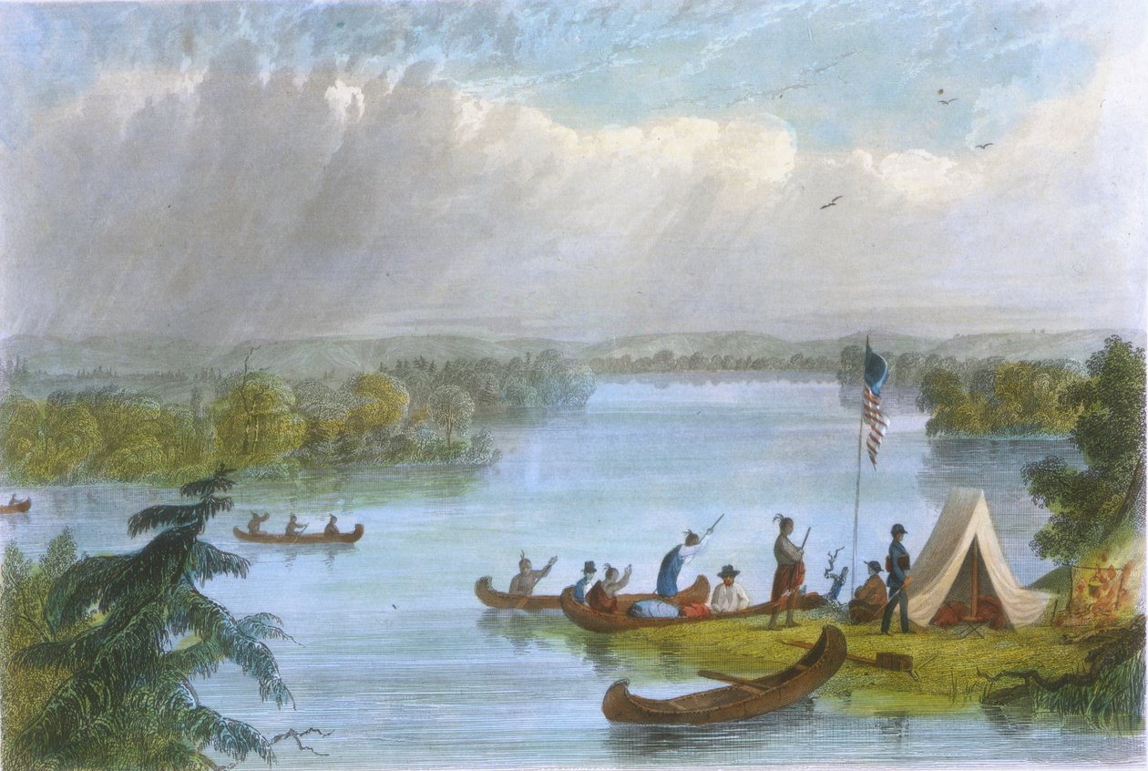 Itasca-tó, 1853 (színes litó) alkotó: Captain Seth Eastman