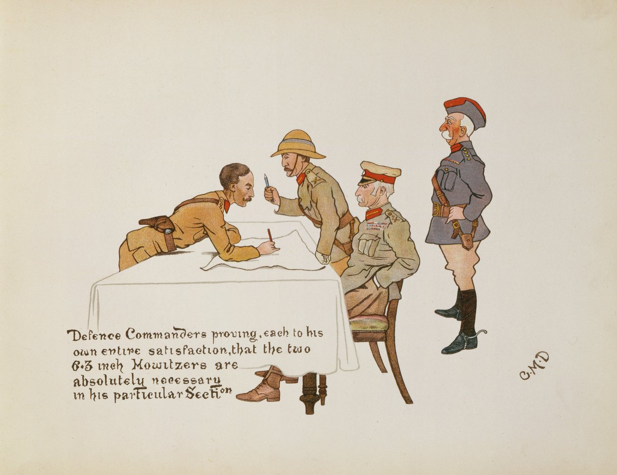 A védelmi parancsnokok bebizonyították, hogy a két 6,3 hüvelykes Howlitzerre feltétlenül szükség van az ő szakaszában, a The Leaguer of Ladysmith, 1900-ból alkotó: Captain Clive Dixon