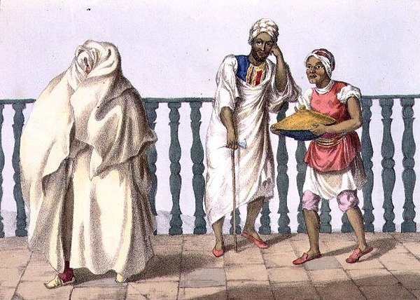 Tripoli jelmeze, 2. tábla az „Észak-afrikai utazások elbeszéléséből”, M. Gauci metszet (fl.1810-46) 1821 (litho) alkotó: Captain George Francis (after) Lyon
