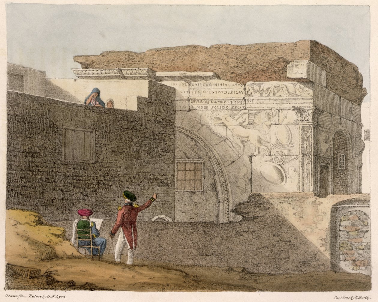 Diadalív, Tripoli, 4. tábla az "Utazások elbeszélése Észak-Afrikában" című könyvből, metszet: George Harley (1791-1871) 1821. alkotó: Captain George Francis Lyon