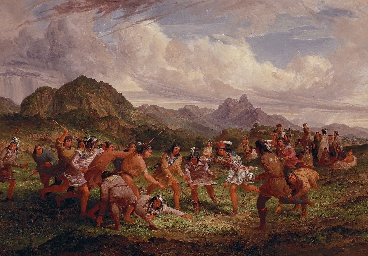 Labdajáték a sziú indiánok között, 1851 alkotó: Captain Seth Eastman