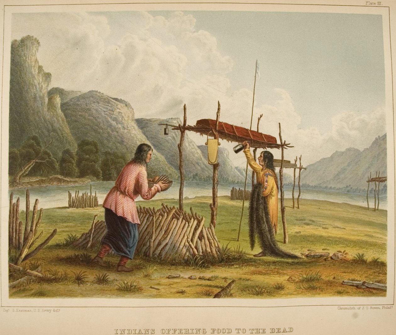 Indians Offering Food to the Dead alkotó: Captain Seth Eastman