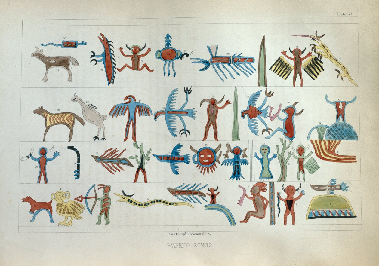 Wabeno Songs, Henry R. Schoolcraft „Information Respecting the History, Condition and Prospects of the Indian Tribes of the United States” című művéből, 1853-ban alkotó: Captain Seth Eastman
