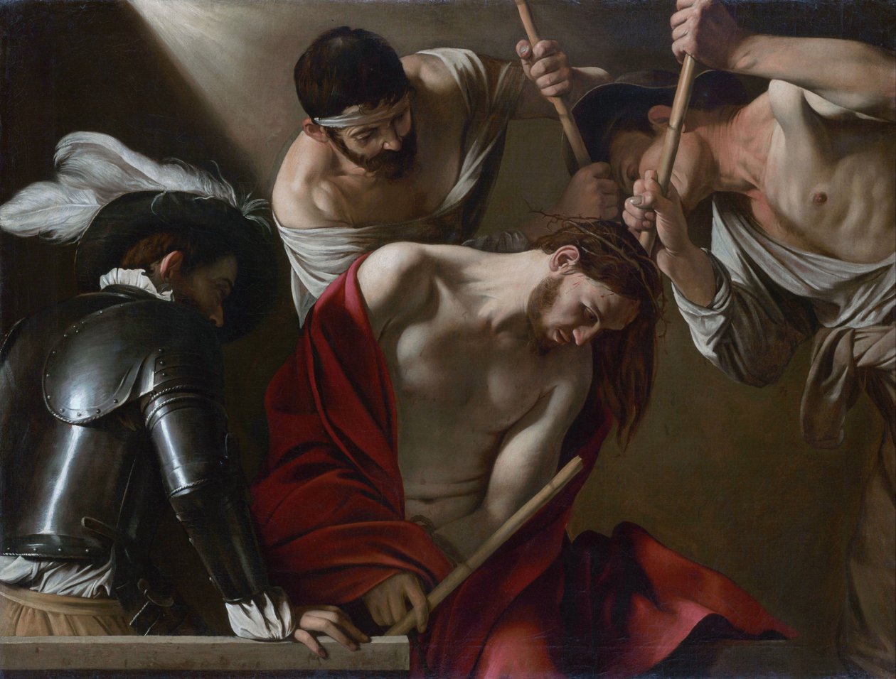 Német: Dornenkrönung Christi A tövissel való megkoronázás alkotó: Caravaggio