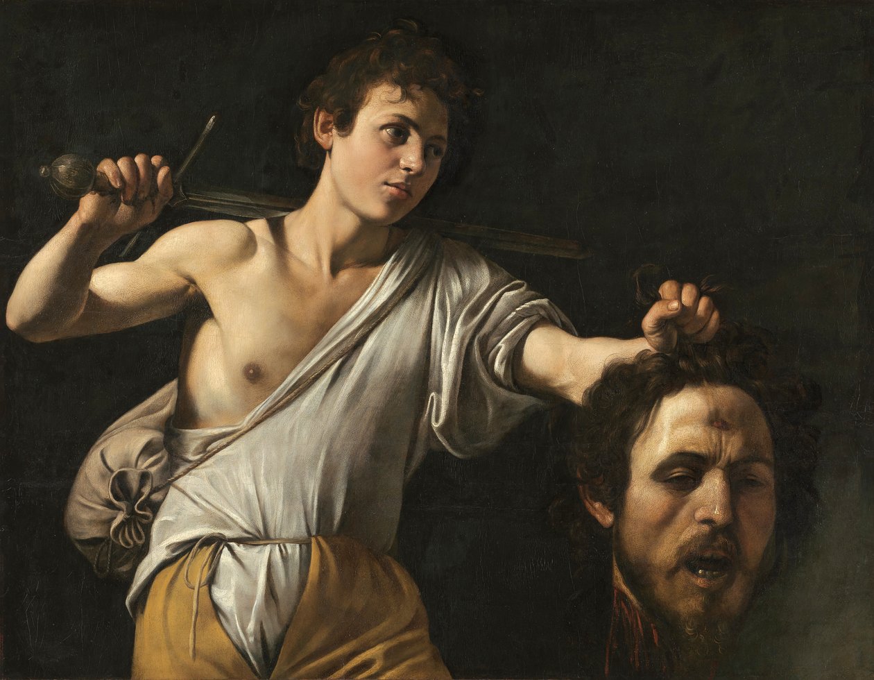 Olaszul:  Dávid a Góliát fejével alkotó: Caravaggio