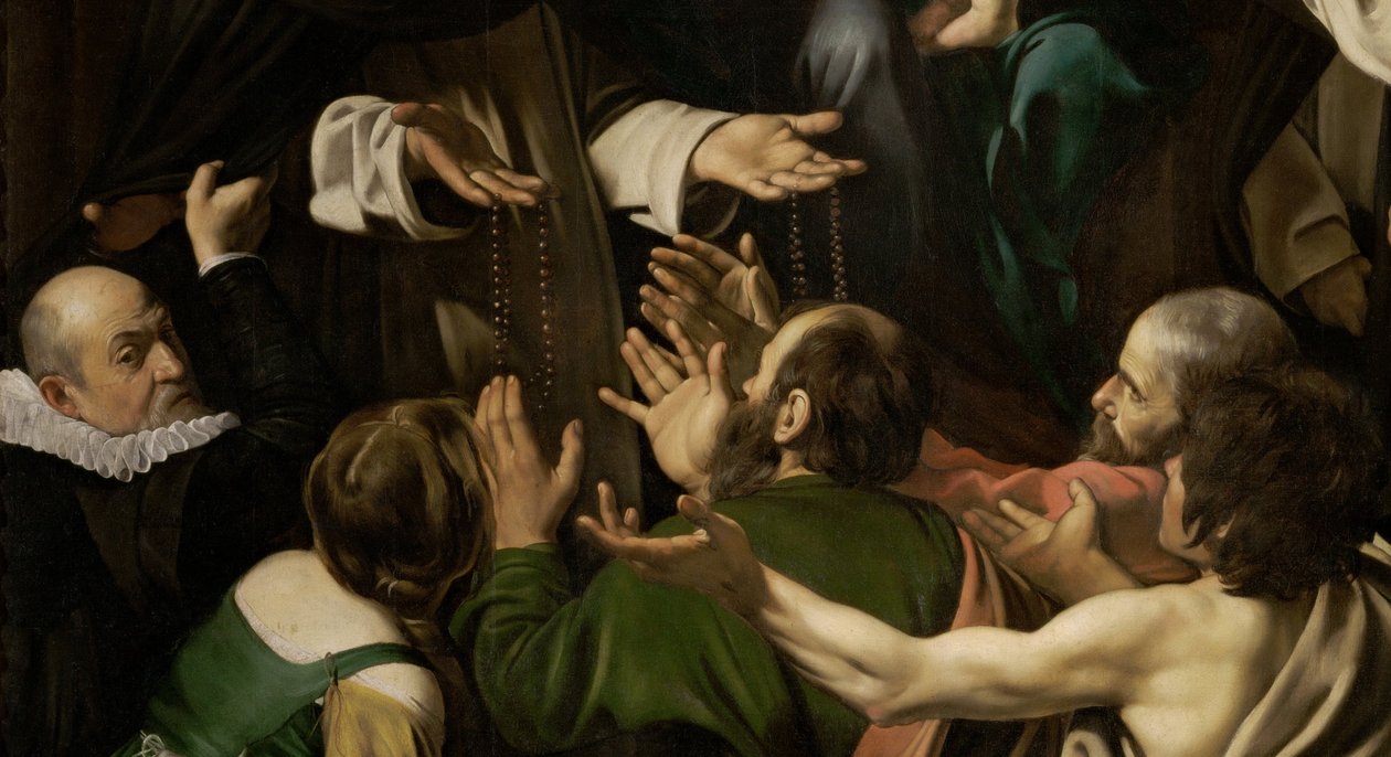 Madonna a rózsafüzértől alkotó: Michelangelo Merisi da  Caravaggio