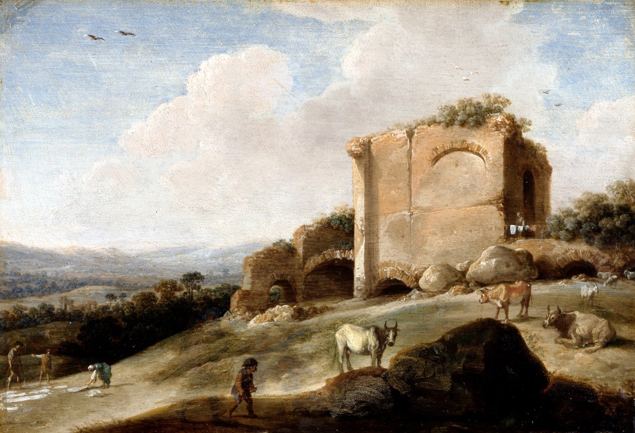 Táj római romokkal alkotó: Carel Cornelisz De Hooch