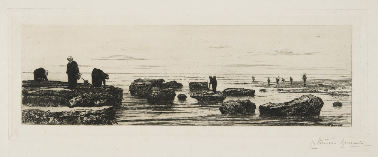 A hínárgyűjtők Veules-ban, c. 1885 alkotó: Carel Nicolaas Storm van 