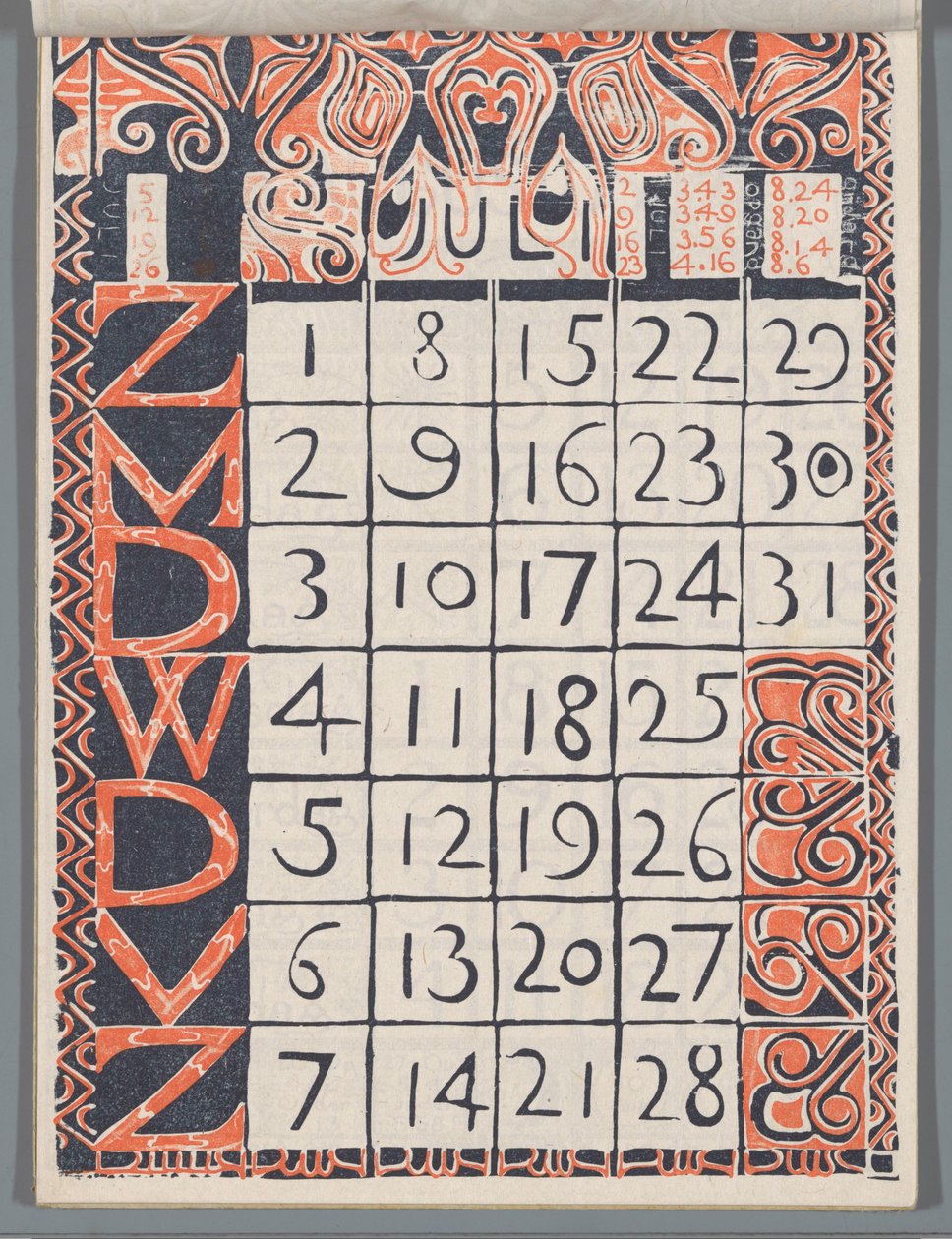Kalenderblatt Juli 1900 alkotó: Carel Adolph Lion Cachet