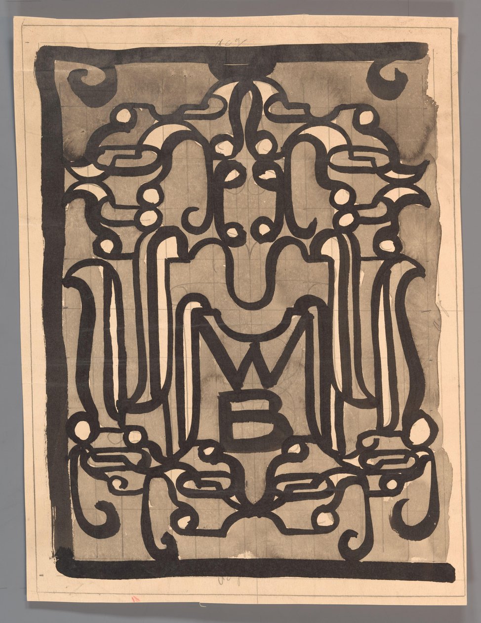 Matrica (?) tervezése a Világkönyvtár számára alkotó: Carel Adolph Lion Cachet