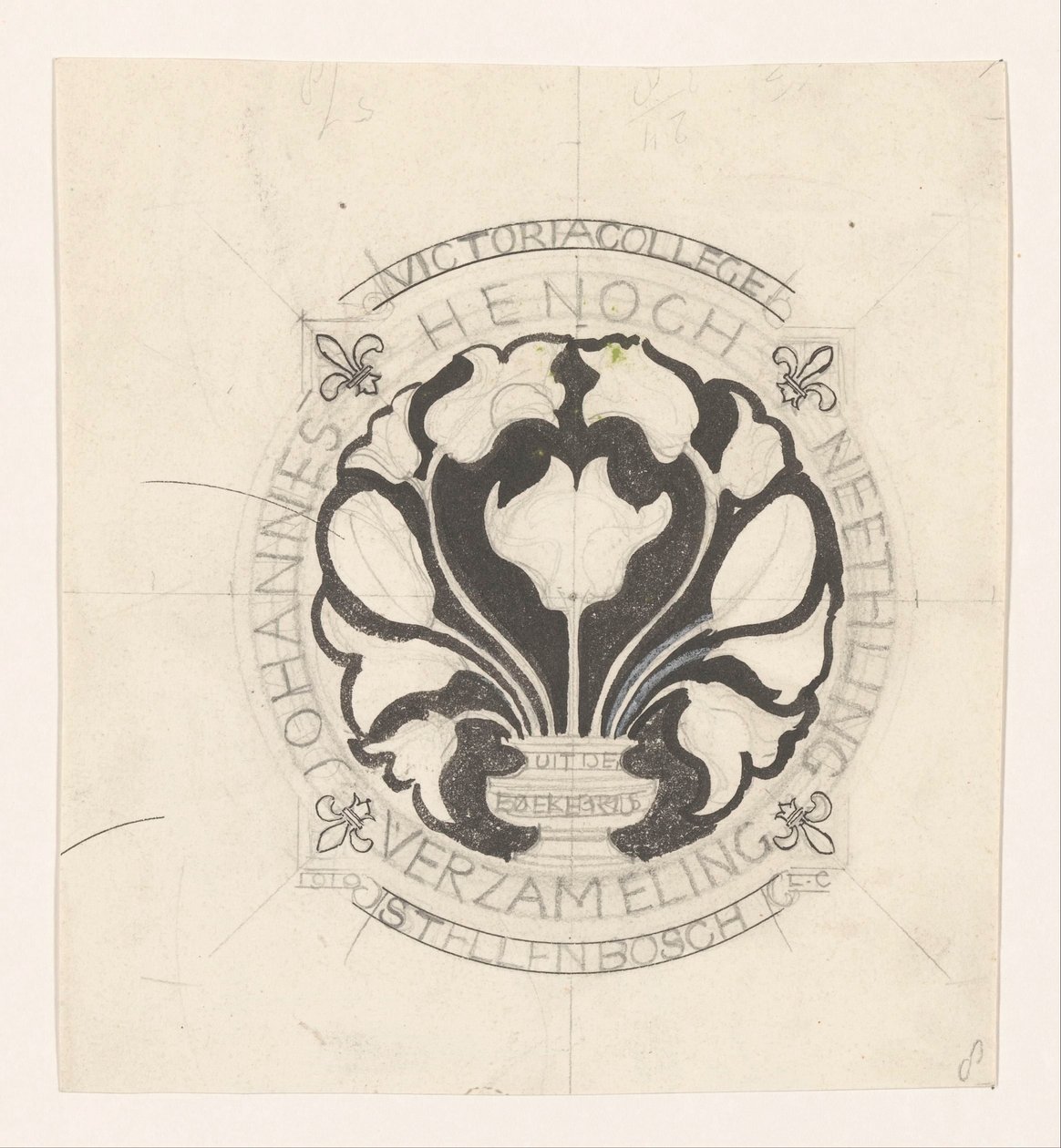 Johannes Enoch Neethling ex-librisének terve alkotó: Carel Adolph Lion Cachet