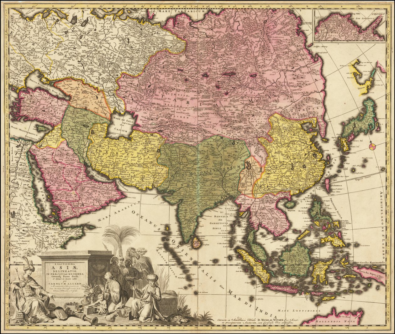 Ázsia 1695-ös térképe Carolus Allardtól alkotó: Carel Allard