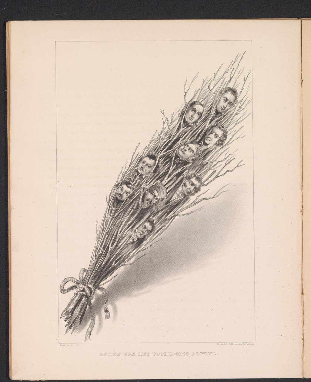 Ostor a francia ideiglenes kormány tagjainak fejeivel, 1848 Az ideiglenes adminisztráció tagjai (a tárgy címe) alkotó: Carel Christiaan Antony Last
