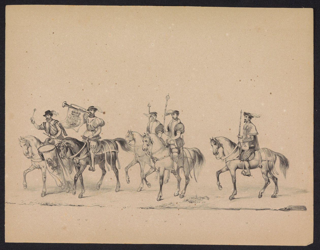 Az utrechti diákok maskarádéja, 1846 (13. tábla) A jelmezes körmenet képe, amely II. Fülöp spanyol herceg 1549. október 3-án Utrechtbe való belépését ábrázolja, 1846. június 17-én tartotta H.H. Az Utrechtsche diákjai alkotó: Carel Christiaan Antony Last