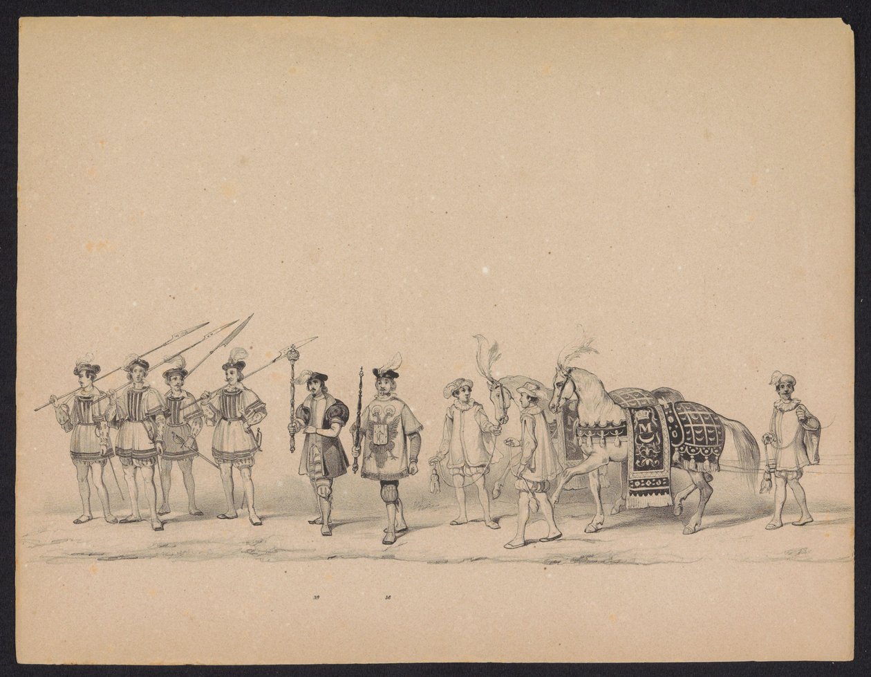 Az utrechti hallgatók maskarádéja, 1846 (7. tábla) A jelmezes körmenet ábrázolása, amely II. Fülöp spanyol herceg utrechti körmenetét ábrázolja, 1549. október 3-án, 1846. június 17-én tartotta H.H. Az Utrechtsche diákjai alkotó: Carel Christiaan Antony Last