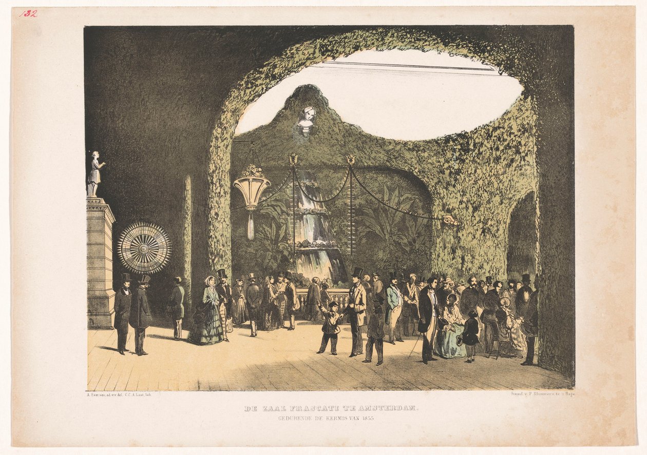 Csarnok Frascatiban Amszterdamban 1855 A Frascati csarnok Amszterdamban az 1855-ös vásár idején (cím a tárgyon) alkotó: Carel Christiaan Antony Last