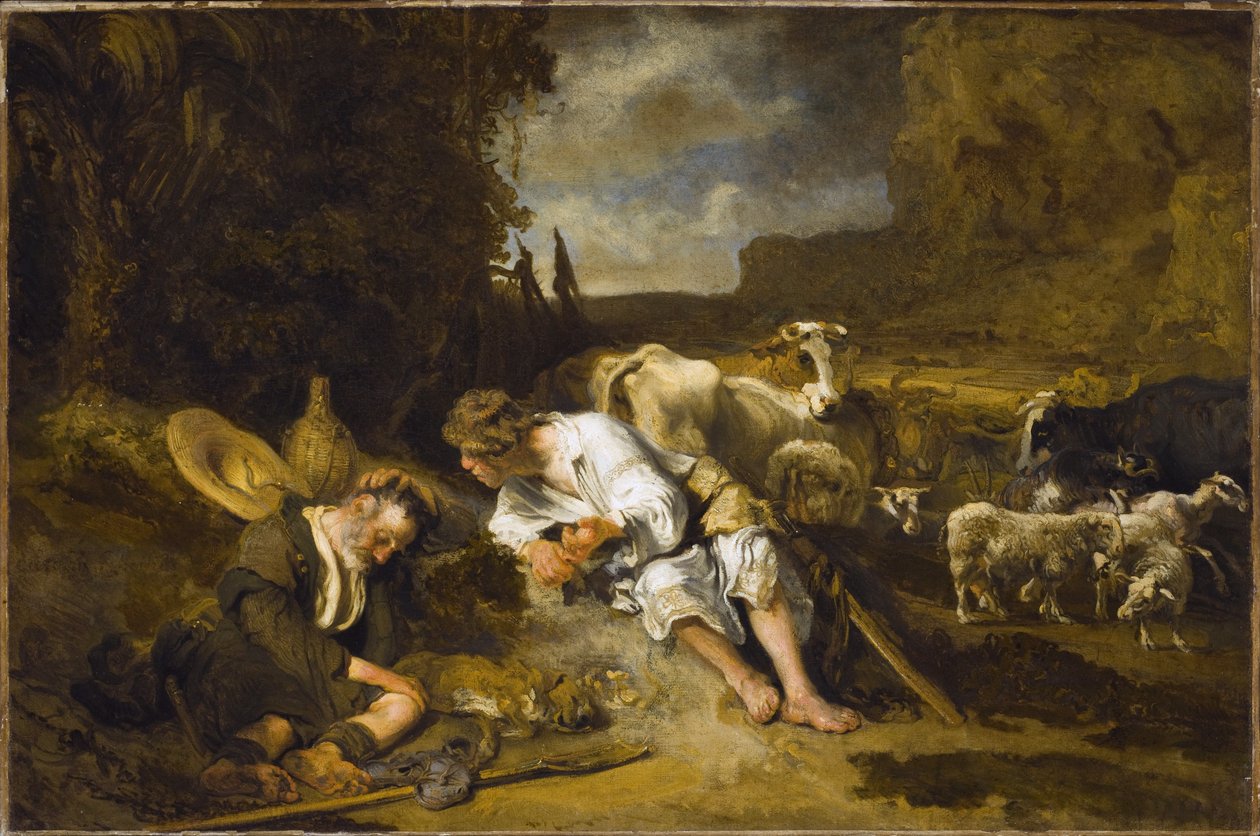 Merkúr és Argus, 1645-1647 alkotó: Carel Fabritius