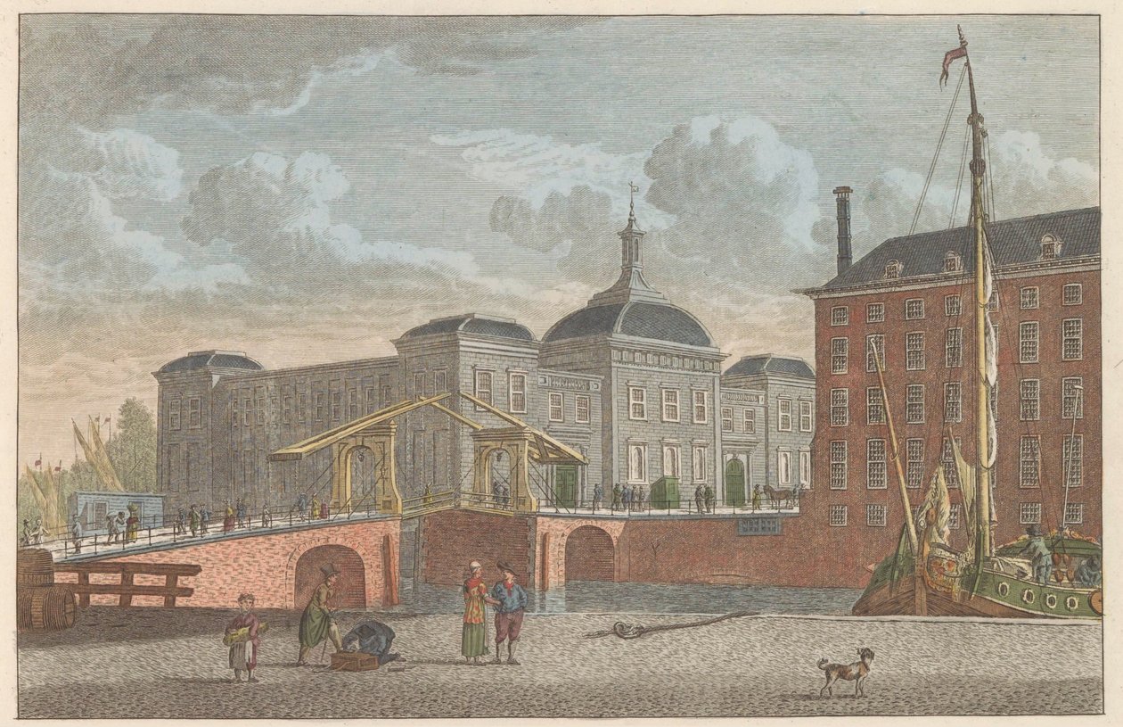 Beurs te Rotterdam, kb. 1790 Beurs te Rotterdam / The Stock Exchange in Rotterdam (cím a tárgyon) alkotó: Carel Frederik Bendorp (I)