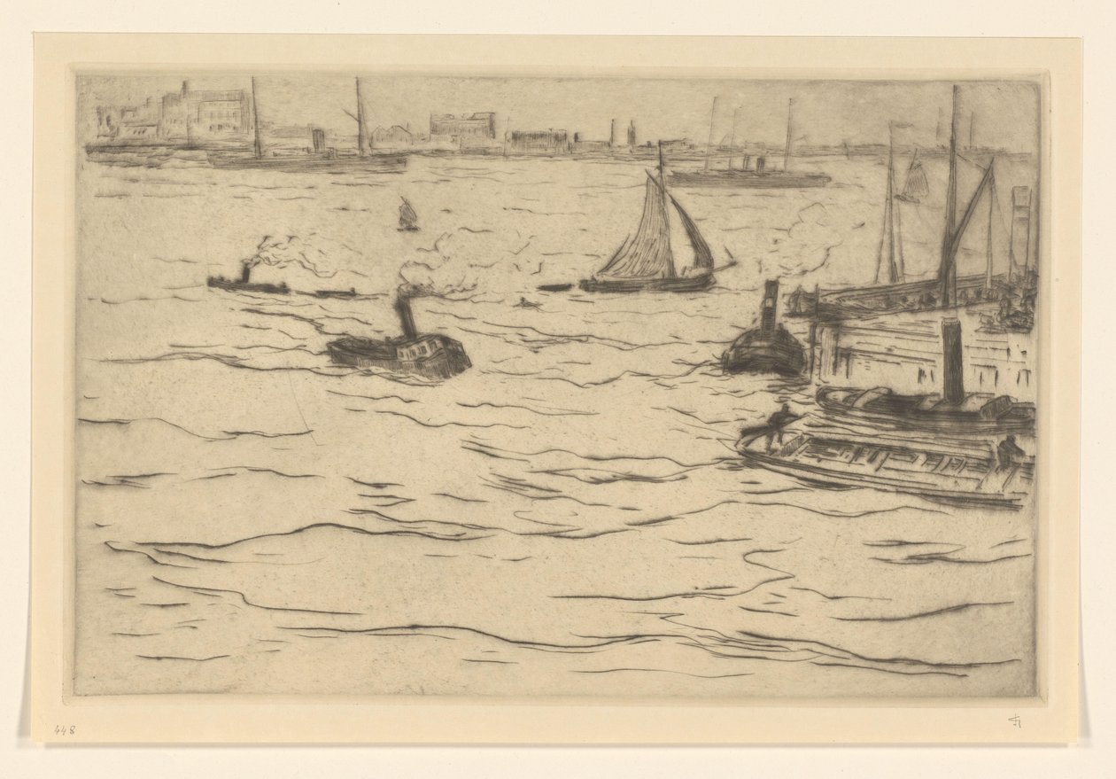 Kilátás a Maasra Rotterdamban The Maas in Rotterdam (eredeti cím) alkotó: Carel Nicolaas Storm van 