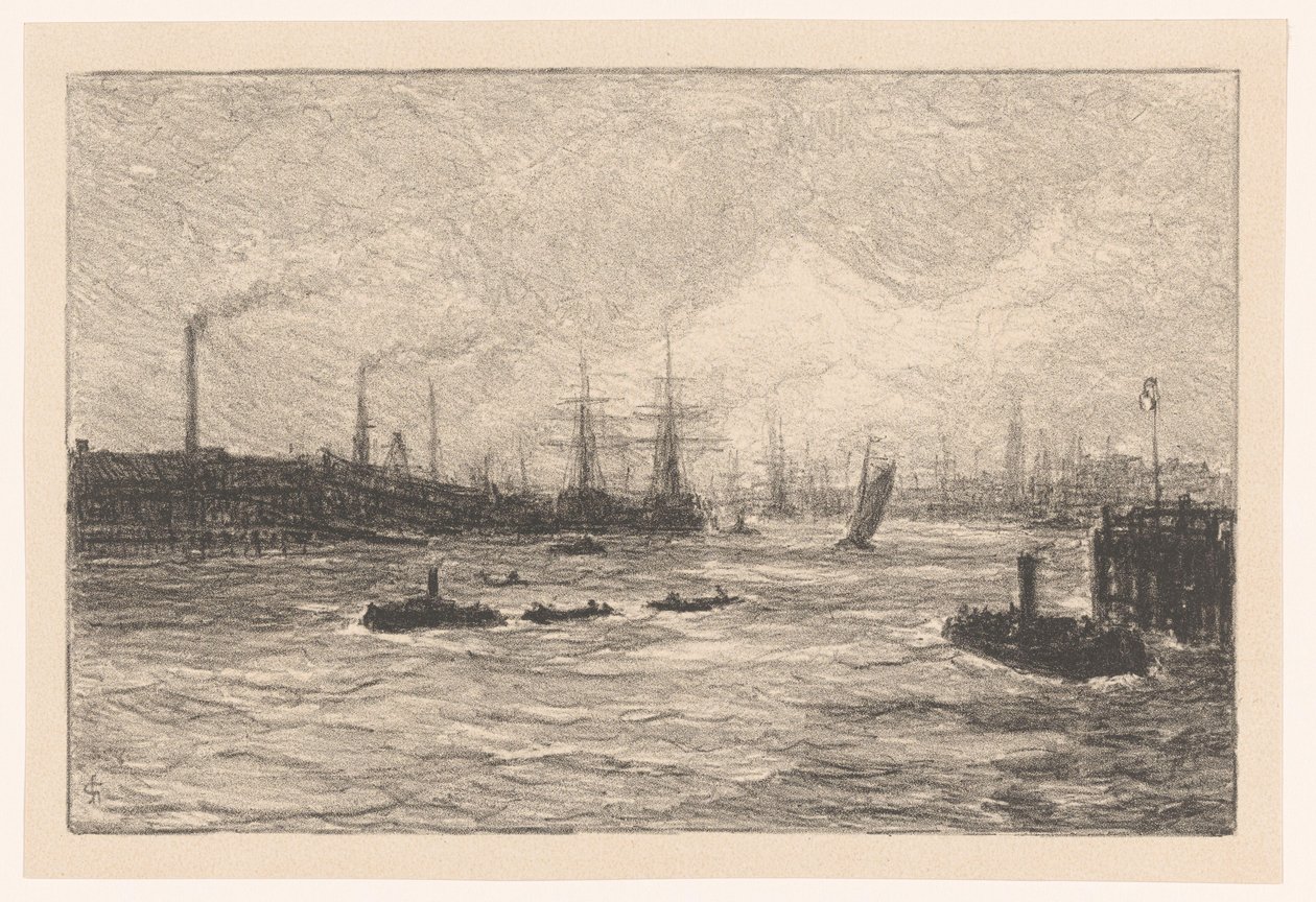 Hamburg kikötője alkotó: Carel Nicolaas Storm van 