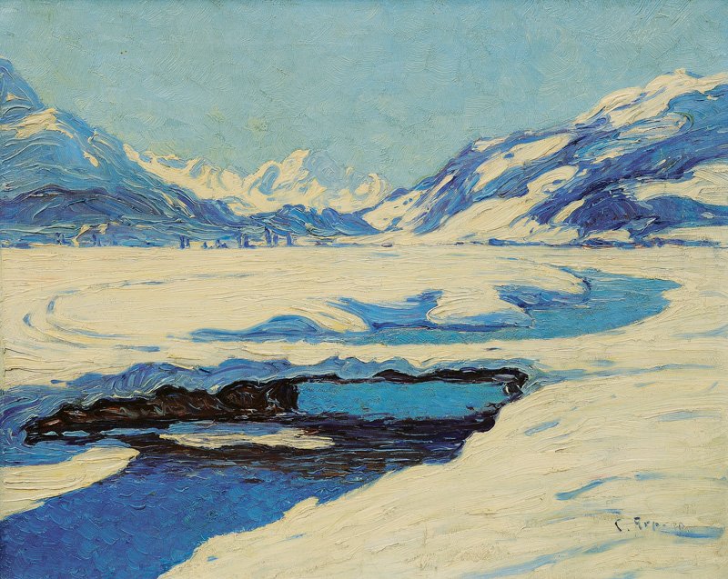 St. Moritz a Piz della Margna hegyekkel St. Moritz és Piz della Margnan városából alkotó: Carl Arp