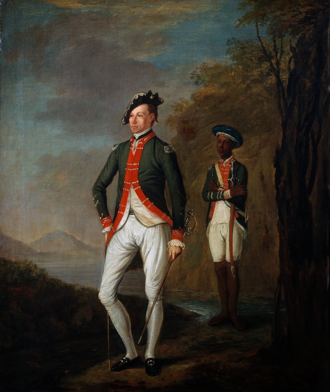 A Madras Sepoy zászlóalj brit tisztje, egy Sepoy szolga kíséretében, 1769 körül alkotó: Carl C.A. von Imhoff