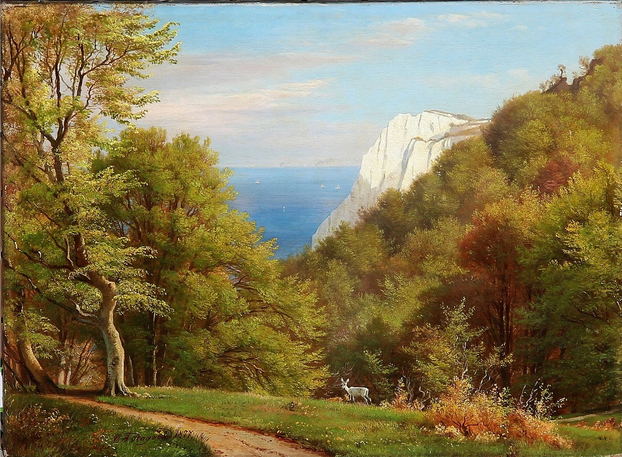 Nyári nap a Møns Klint -en Angol: Nyári nap a Mens Klint -en, Dániában alkotó: Carl Frederick Aagaard