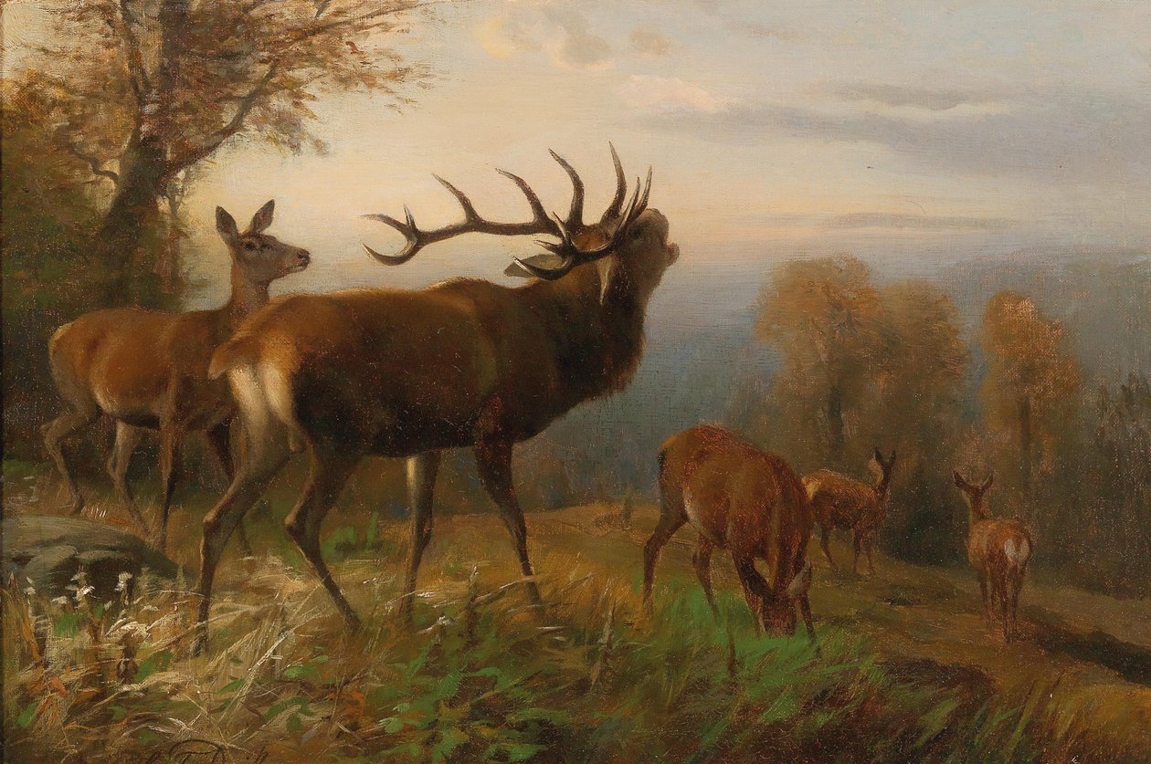 Gímszarvas csorda alkotó: Carl Friedrich Deiker
