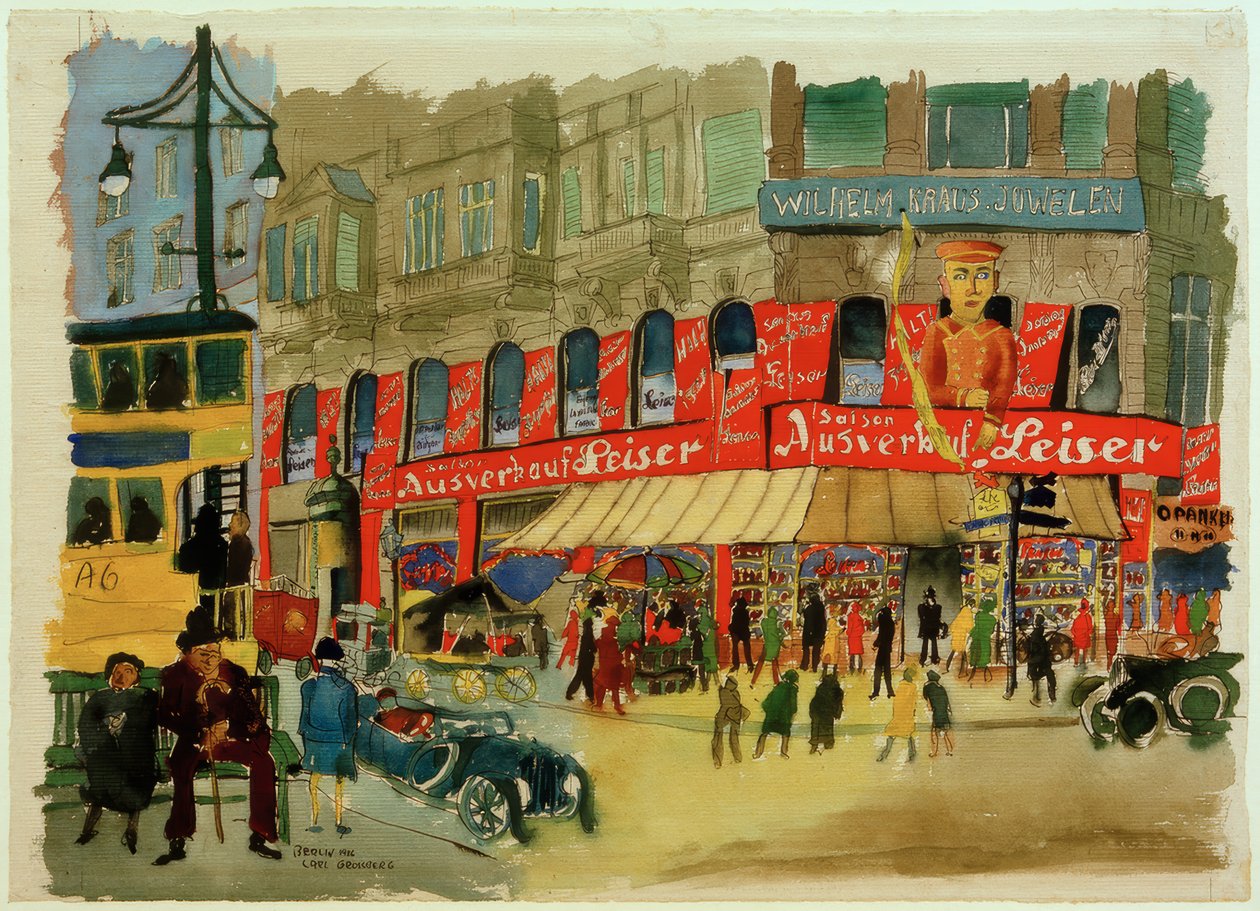 Berlin, Tauentzienstrasse / C. Grossberg akvarellje alkotó: Carl Grossberg