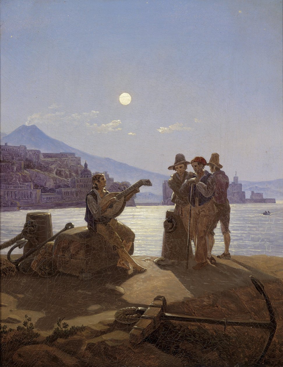 Olasz halászok a nápolyi kikötőben alkotó: Carl Gustav Carus